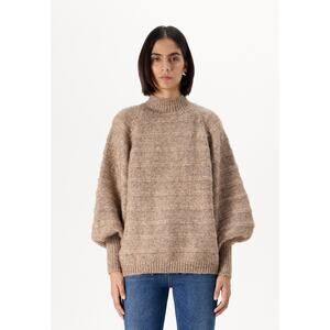 Only Womens Beige Pullover Sweater Size M Wool Mix Oncelina